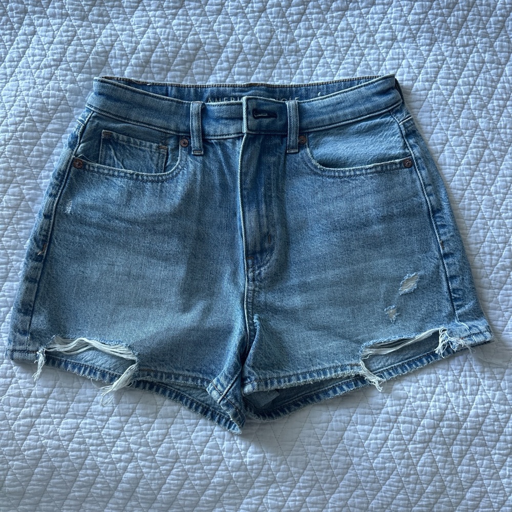 High rise denim mom shorts